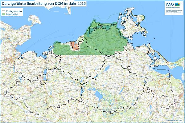 Jahresübersicht DOM Bearbeitung Aktualitätsstand 2015 © Geobasis-DE/M-V 2023