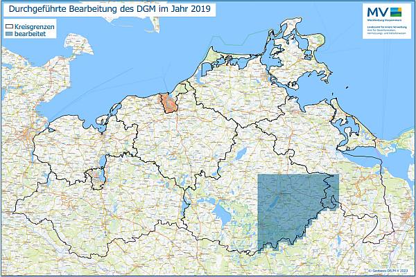 Jahresübersicht DGM Bearbeitung Aktualitätsstand 2019 © Geobasis-DE/M-V 2023