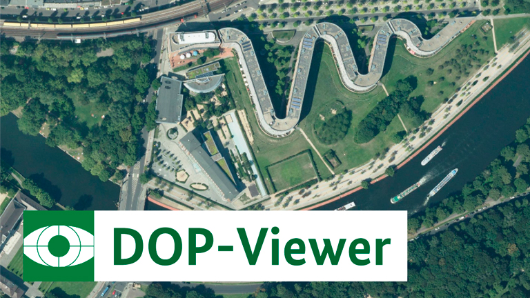 10-weblogo_DOP-Viewer1_neu.jpg (Externer Link: Der Viewer erlaubt Ihnen einen visuellen Einblick in die Digitalen Orthophotos (DOP), die in einer Bodenauflösung von 40 cm vorliegen. © DOP-Viewer )