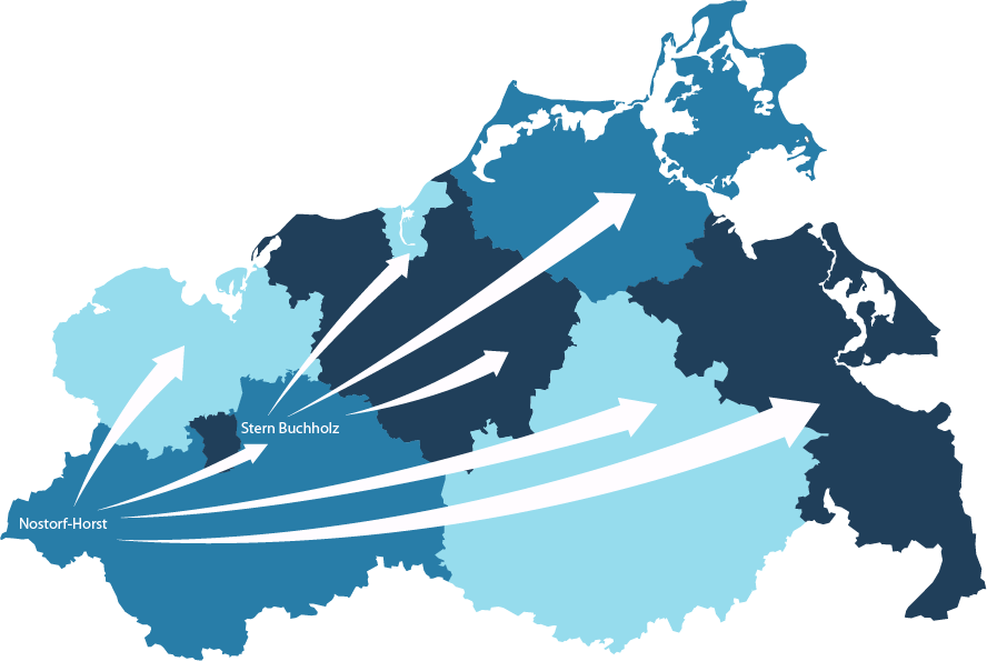 Verteilung der Asylbewerber auf die Landkreise und kreisfreien Städte in MV © LAiV