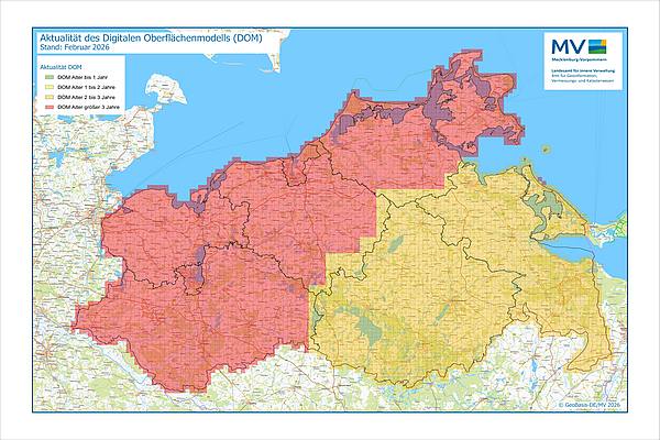 Jahresübersicht DOM Bearbeitung Aktualitätsstand 2026 © Geobasis-DE/MV 2026