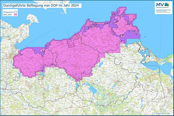 Jahresübersicht DOP Bearbeitung Aktualitätsstand 2024 © Geobasis-DE/MV 2025