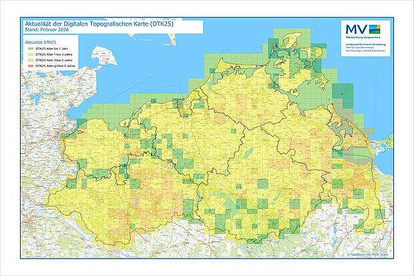 Jahresübersicht DTK25 Bearbeitung Aktualitätsstand 2026 © Geobasis-DE/MV 2026