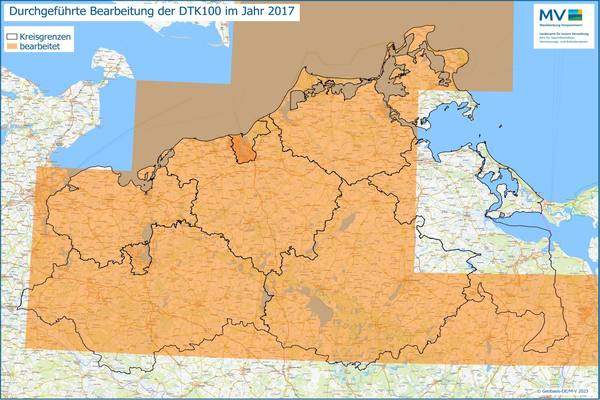 Jahresübersicht DTK100 Bearbeitung Aktualitätsstand 2017 © Geobasis-DE/M-V 2023