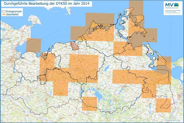 ahresübersicht DTK50 Bearbeitung Aktualitätsstand 2014 © Geobasis-DE/M-V 2023