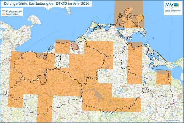 Jahresübersicht DTK50 Bearbeitung Aktualitätsstand 2016 © Geobasis-DE/M-V 2023