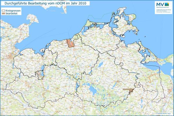 Jahresübersicht nDOM Bearbeitung Aktualitätsstand 2010 © Geobasis-DE/M-V 2023