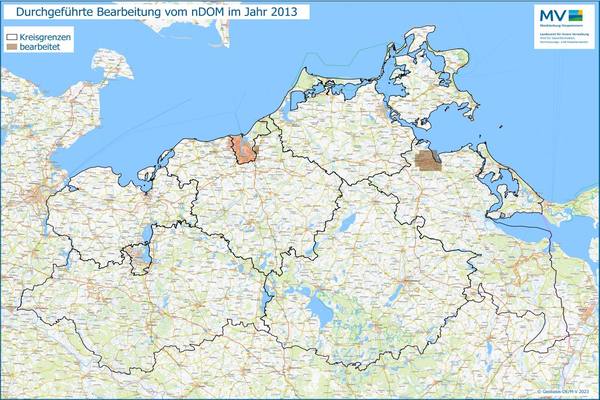 Jahresübersicht nDOM Bearbeitung Aktualitätsstand 2013 © Geobasis-DE/M-V 2023