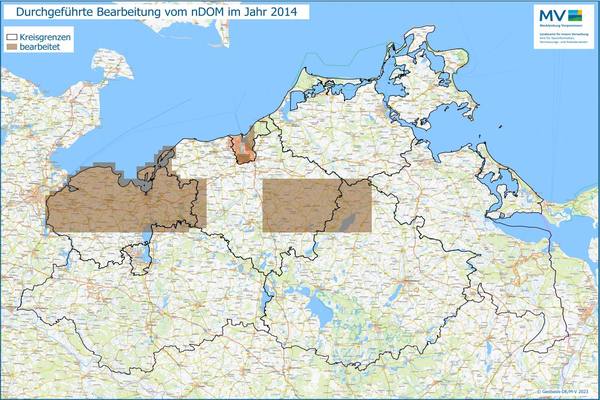 Jahresübersicht nDOM Bearbeitung Aktualitätsstand 2014 © Geobasis-DE/MV 2023