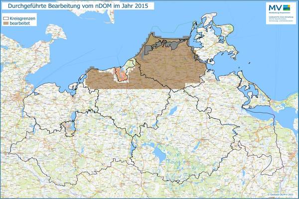 Jahresübersicht nDOM Bearbeitung Aktualitätsstand 2015 © Geobasis-DE/M-V 2023