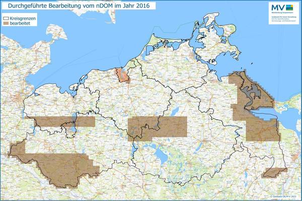 Jahresübersicht nDOM Bearbeitung Aktualitätsstand 2016 © Geobasis-DE/M-V 2023