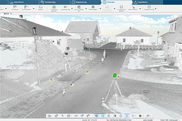 Bearbeiten des 3D-Scans mit FARO Scene