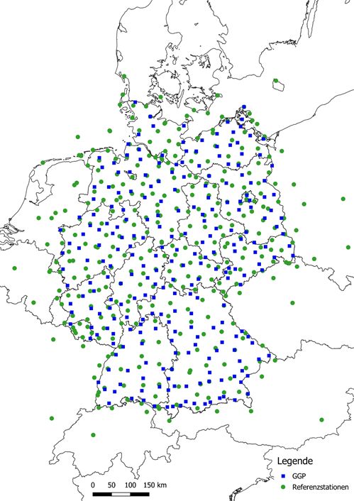 GGP und Referenzstationen der GNSS-Kampagne 2021
