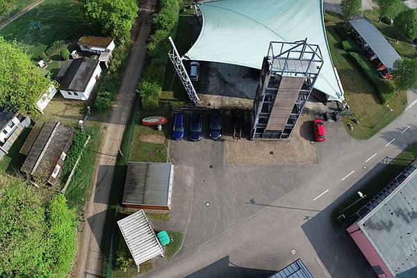 Mit der Drohne erfasster Übungsturm © LAiV