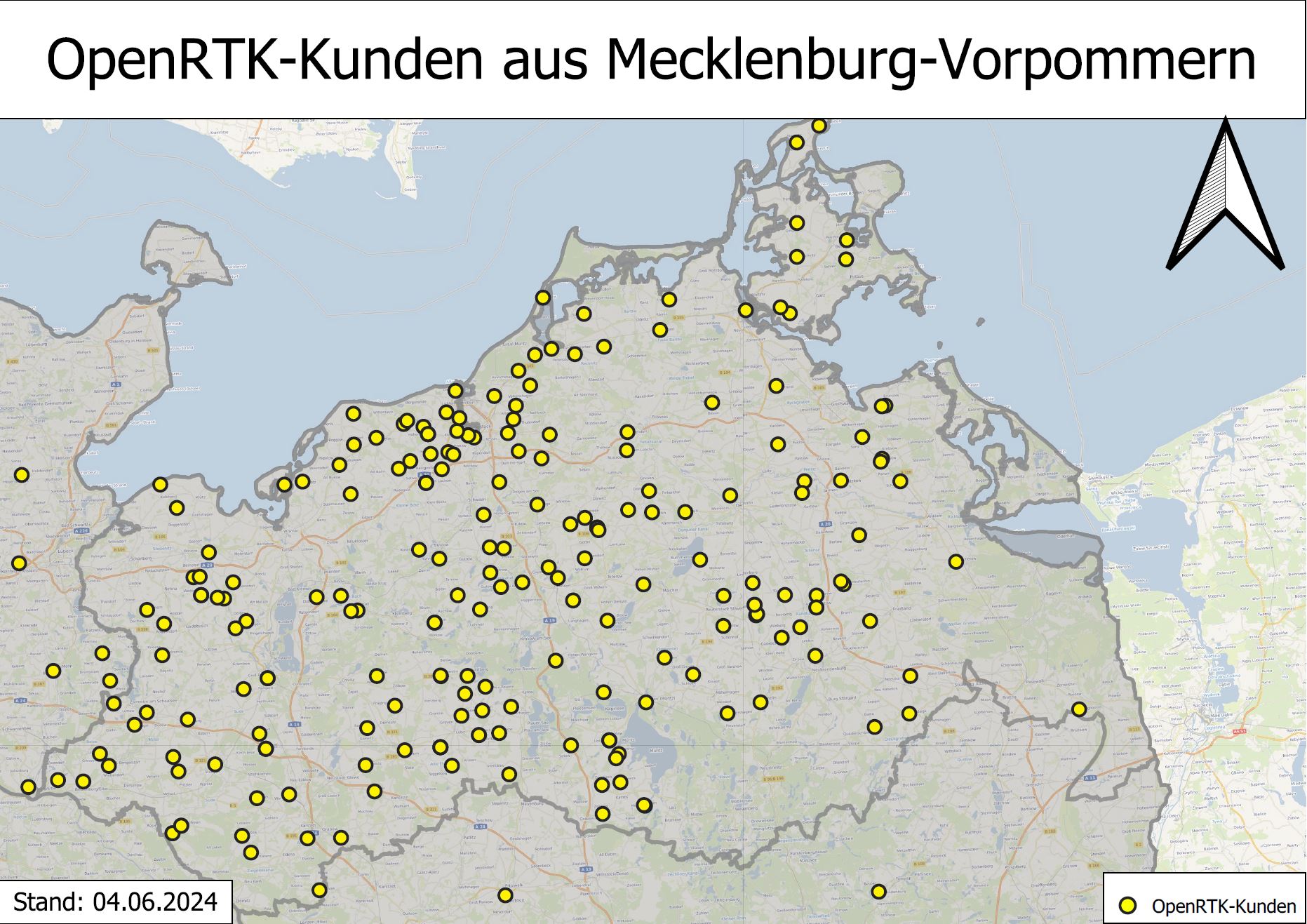 OpenRTK-Kunden Stand: 04.06.2024 aus M-V © LAiV