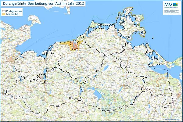 Jahresübersicht ALS Bearbeitung Aktualitätsstand 2012 © Geobasis-DE/MV 2023