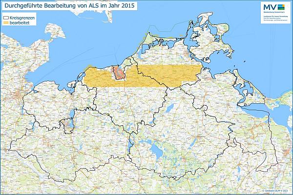 Jahresübersicht ALS Bearbeitung Aktualitätsstand 2015 © Geobasis-DE/MV 2023