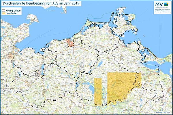 Jahresübersicht ALS Bearbeitung Aktualitätsstand 2019 © Geobasis-DE/M-V 2023