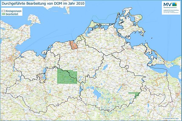 Jahresübersicht DOM Bearbeitung Aktualitätsstand 2010 © Geobasis-DE/M-V 2023