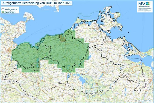 Jahresübersicht DOM Bearbeitung Aktualitätsstand 2022 © Geobasis-DE/MV 2023