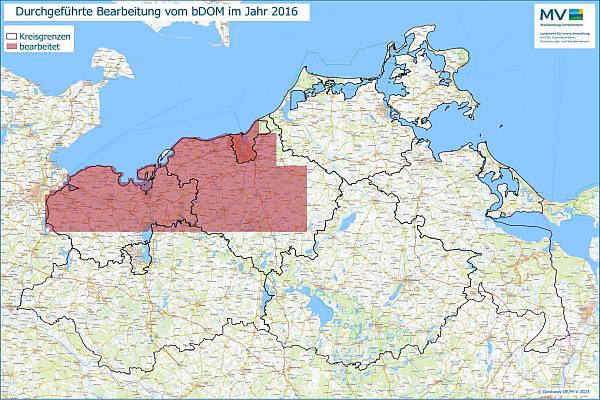 Jahresübersicht bDOM Bearbeitung Aktualitätsstand 2016 © Geobasis-DE/M-V 2023