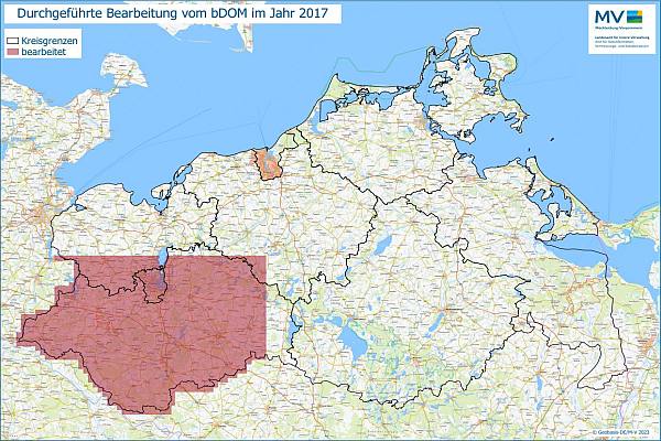 Jahresübersicht bDOM Bearbeitung Aktualitätsstand 2017 © Geobasis-DE/M-V 2023