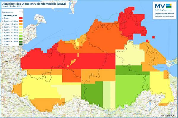 DGM Aktualität mit dem Stand Oktober © Geobasis-DE/M-V 2023