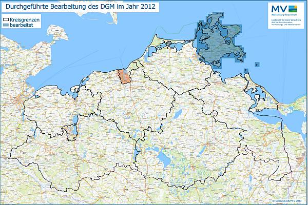 Jahresübersicht DGM Bearbeitung Aktualitätsstand 2012 © Geobasis-DE/M-V 2023