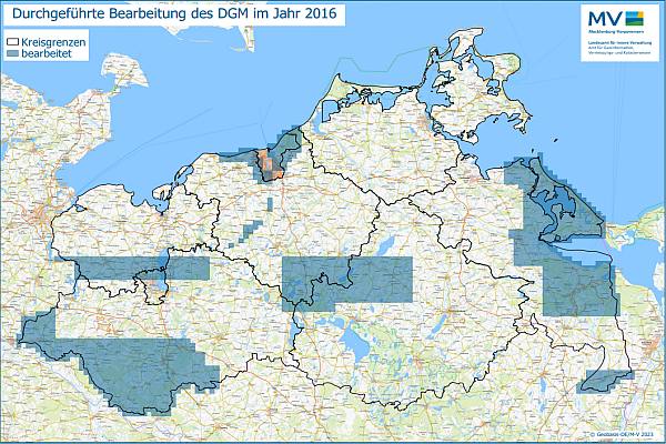 Jahresübersicht DGM Bearbeitung Aktualitätsstand 2016 © Geobasis-DE/M-V 2023