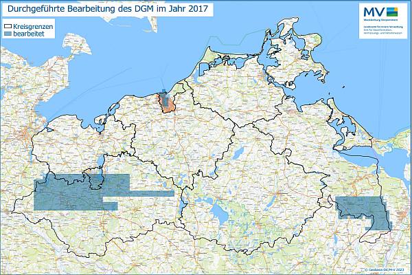  Jahresübersicht DGM Bearbeitung Aktualitätsstand 2017 © Geobasis-DE/M-V 2023
