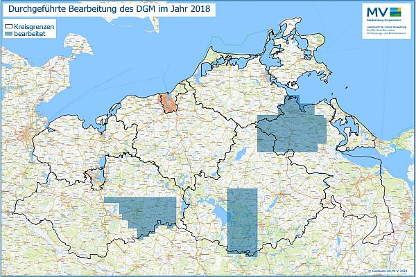 Jahresübersicht DGM Bearbeitung Aktualitätsstand 2018 © Geobasis-DE/M-V 2023