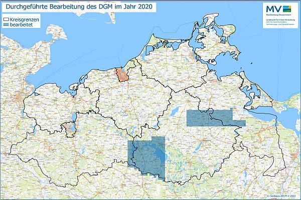 Jahresübersicht DGM Bearbeitung Aktualitätsstand 2020 © Geobasis-DE/M-V 2023