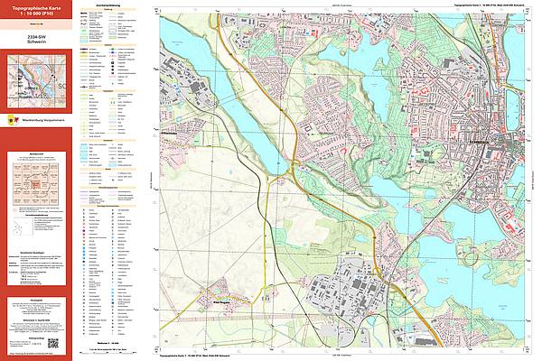Beispiel Topographische Karte basemap.de 1:10 000 (P10) 2334-SW Schwerin © LAiV