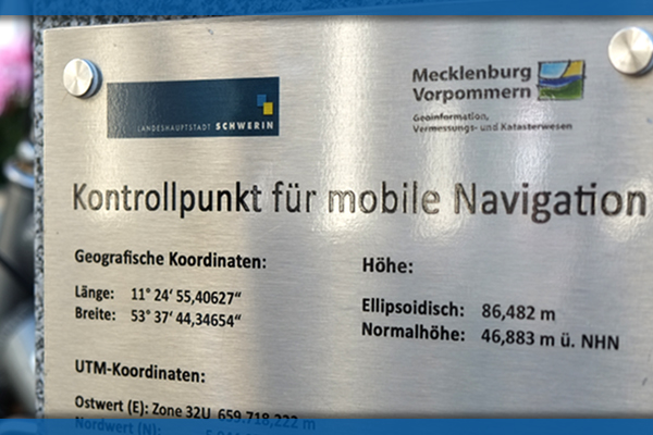 Kontrollpunkt für mobile Navigation M-V © LAiV