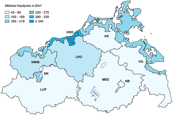 Baulandpreise 2024 M-V © LAiV