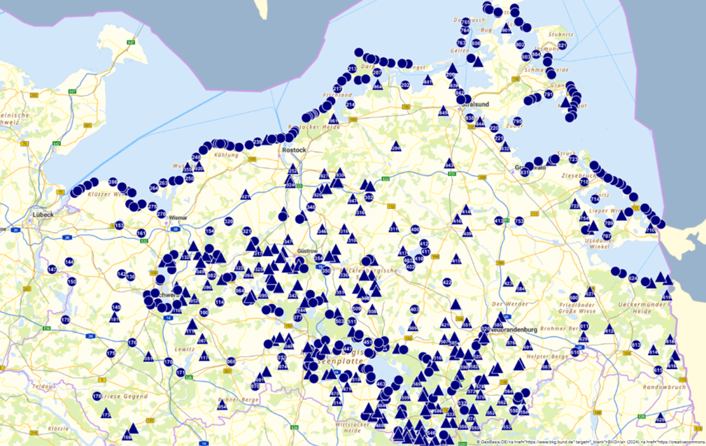 GeoPortal.MV Dienst zu den Badestellen in M-V © Geobasis-DE/BKG 2025