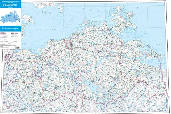 Straßenkarte 1:250 000 Mecklenburg-Vorpommern (SK250MV) © LAiV