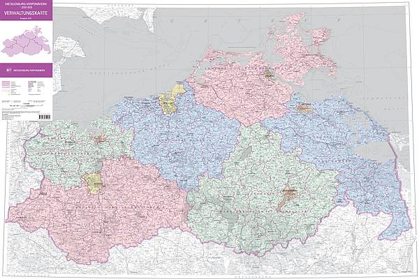Verwaltungskarte 1:250 000 Mecklenburg-Vorpommern (VK250MV) © LAiV