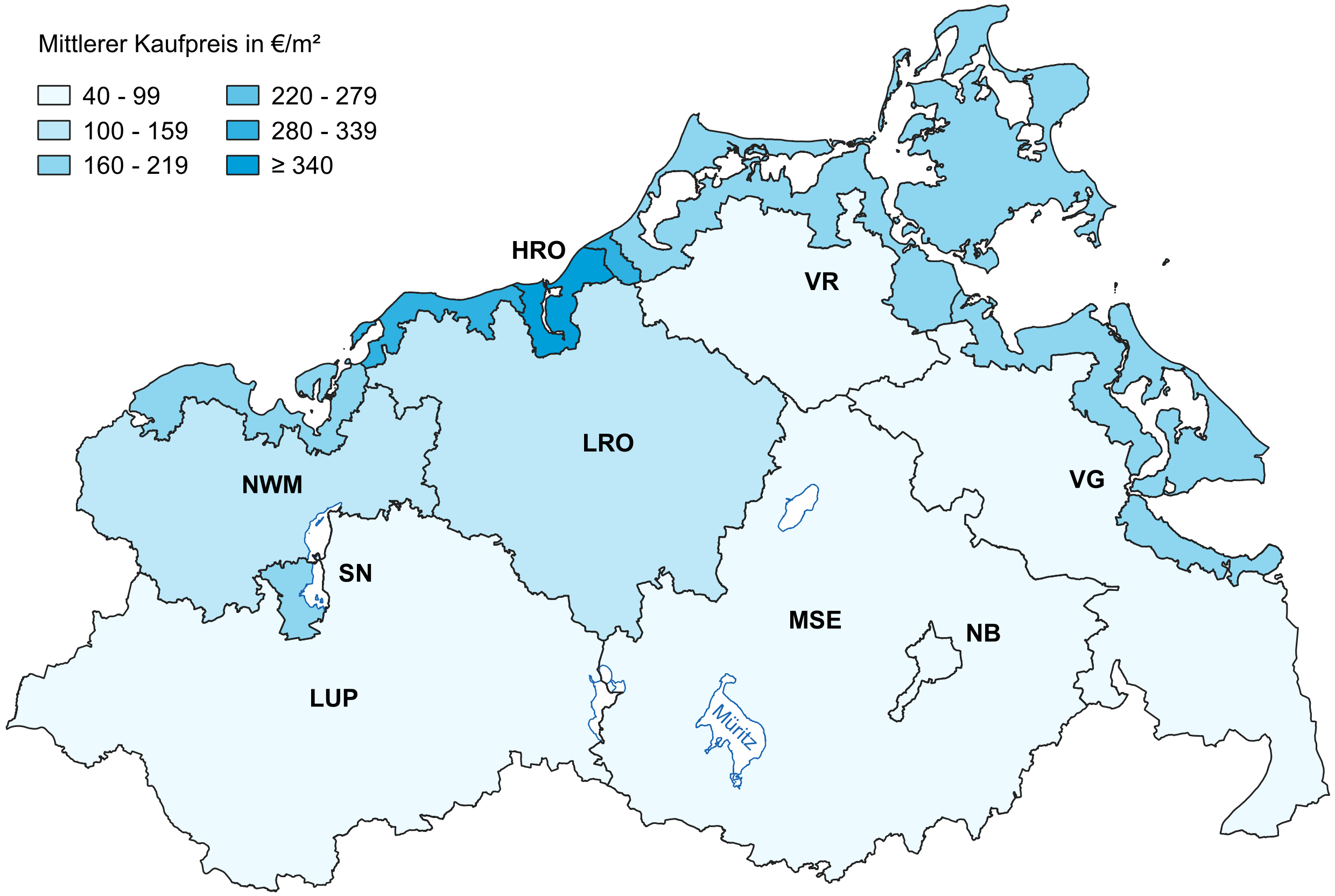 Wohnflächenpreise © LAiV Wohnflächenpreise © LAiV