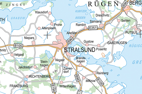 Ausschnitt Stralsund 1:750 000 © LAiV
